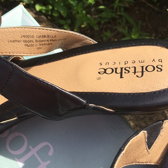 Black Leather Sandals - Picture 3 of 7